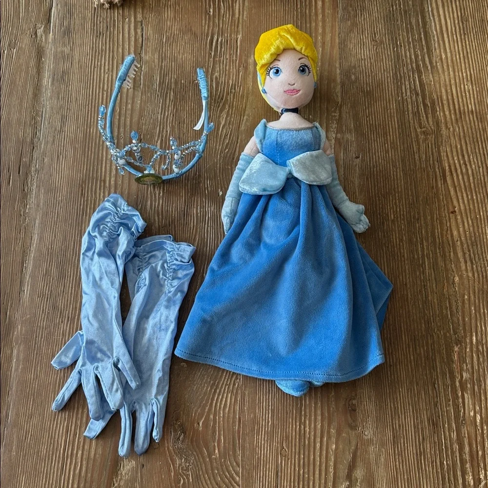 Disney Resort new 4/5 Princess Cinderella Dress Up costume/gloves/crown/plush